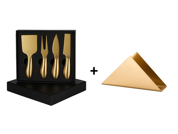 Kit Aperitivo 5pcs  - Cortadores de queijo + Porta Guardanapo