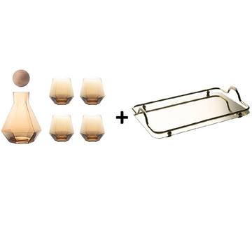 Kit 6 pcs - Jarra + Copos + Bandeja