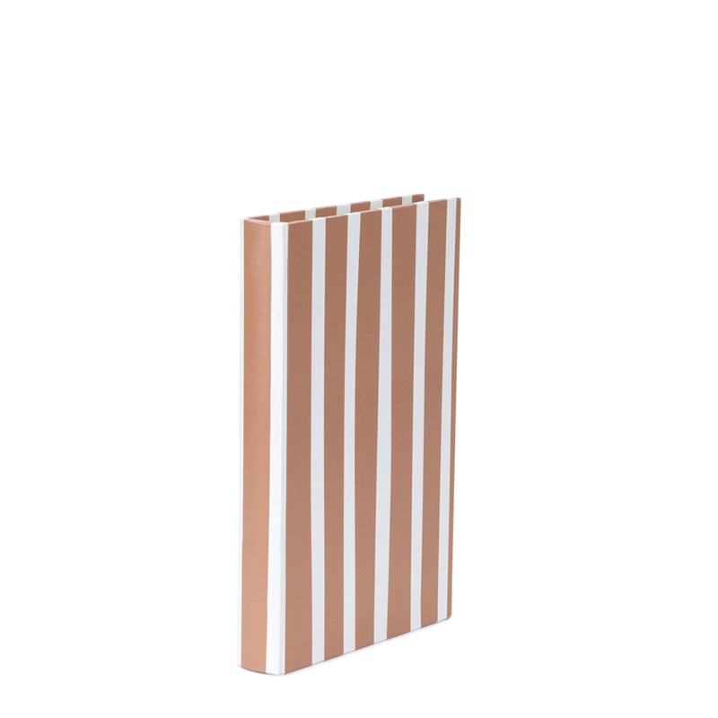 Kit Livros Caixa em mdf com revestimento em Pu Listras - 2pcs
