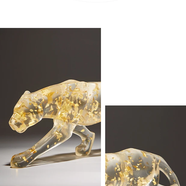 Escultura em fibra de resina Leopardo - *Versão Especial