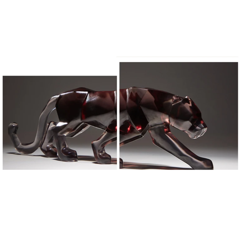 Escultura em fibra de resina Leopardo - *Versão Especial