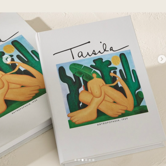 Livro caixa em mdf e canvas Tarsila - Antropofagia