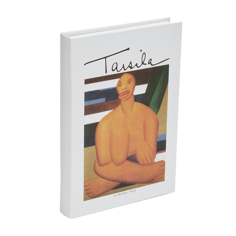 Livro caixa em mdf e canvas Tarsila - A Negra