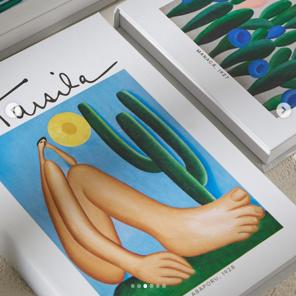 Livro caixa em mdf e canvas Tarsila - Abaporu
