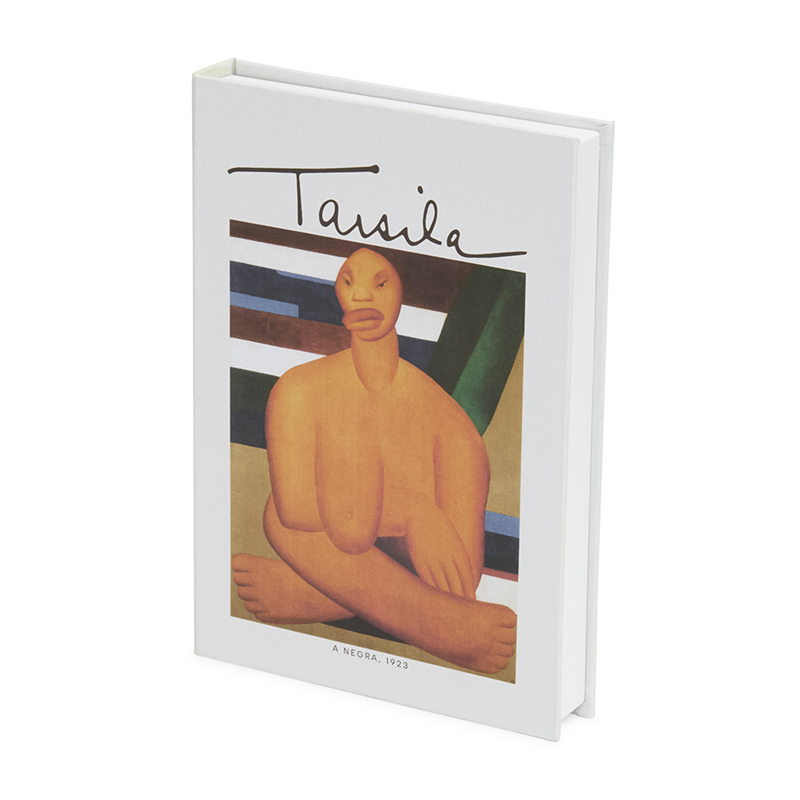 Livro caixa em mdf e canvas Tarsila - A Negra