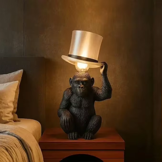 Luminária de mesa Macaco Chapéu - design contemporâneo