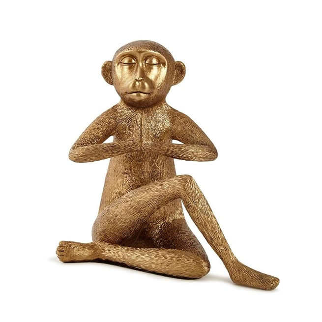 Jogo 3pcs Macacos Yoga - em resina dourado