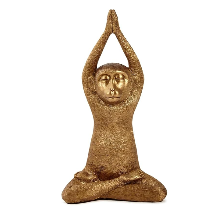 Jogo 3pcs Macacos Yoga - em resina dourado