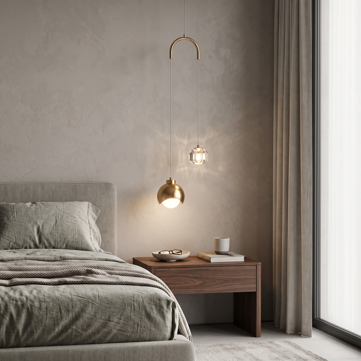 Pendente duplo Equilibrium - Metal & Cristal
