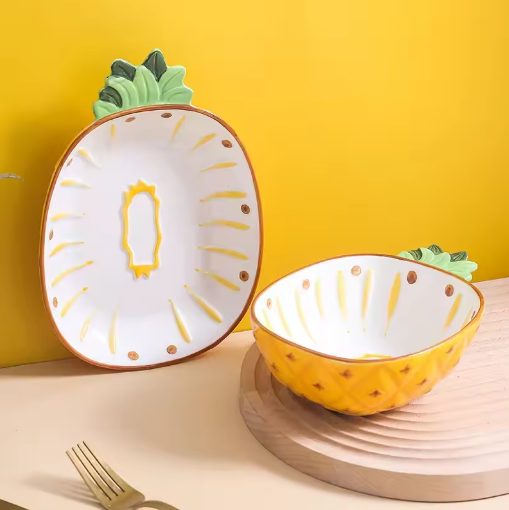 Prato e Bowl Fruta - 04 modelos pintados à mão