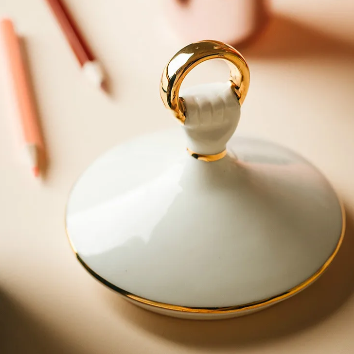 Porta objetos/velas decorativo Third Eye - em porcelana