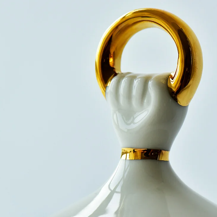 Porta objetos/velas decorativo Third Eye - em porcelana