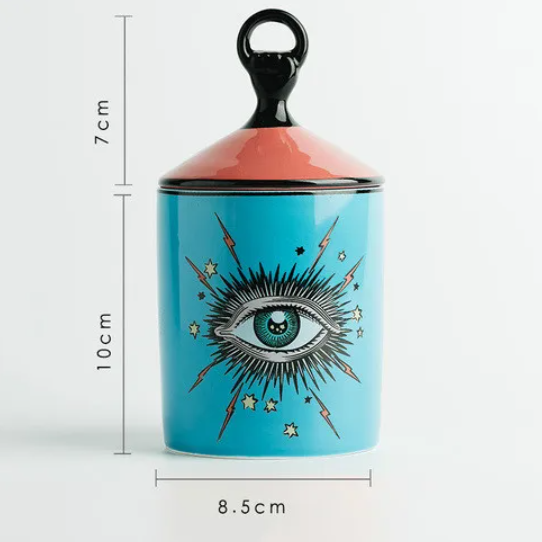 Porta objetos/velas decorativo Third Eye - em porcelana