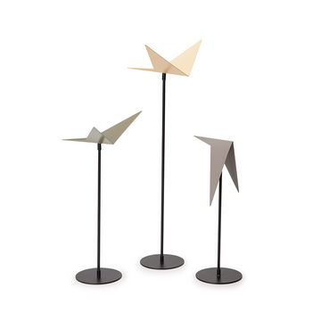 Trio Pássaros Origami - em metal