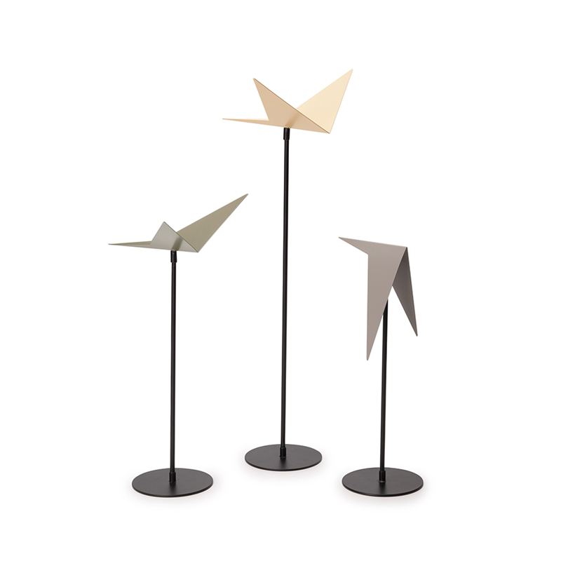 Trio Pássaros Origami - em metal