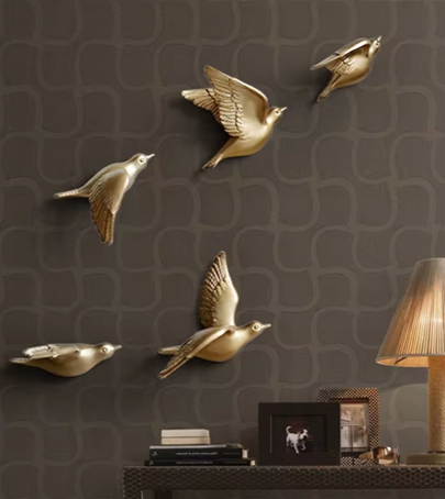 Esculturas de parede em resina Birds - Jogo 5pcs
