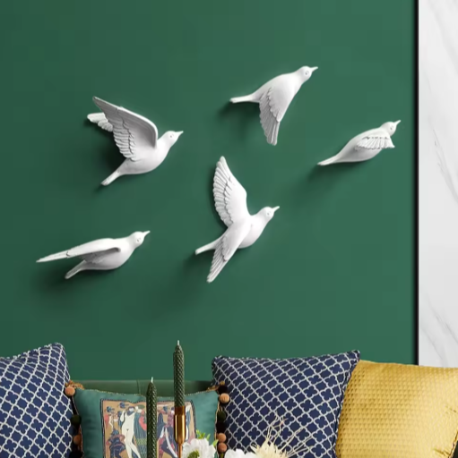 Esculturas de parede em resina Birds - Jogo 5pcs