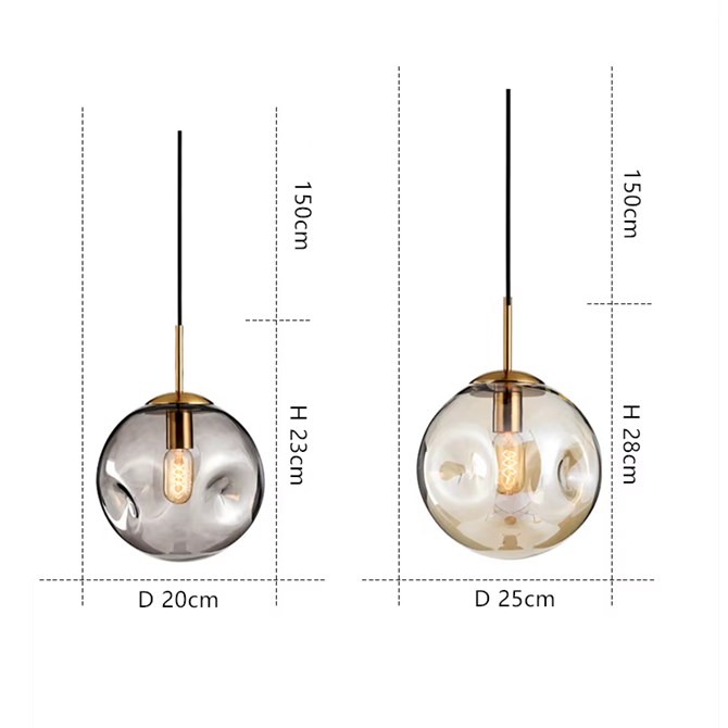 Pendente Jabuticaba efeito martelado - Ambar ou Cinza