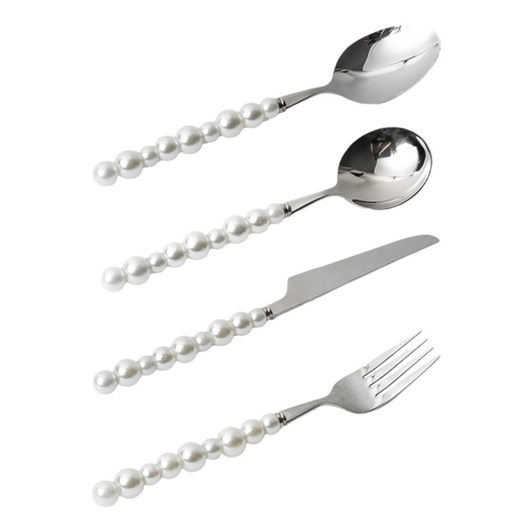 Talheres Pearl - com cabo em cerâmica - Jogo 4pcs