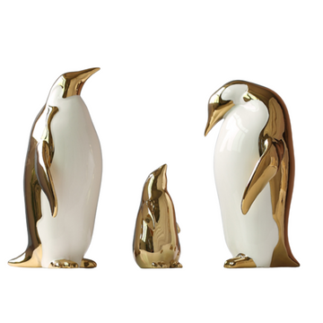 Escultura decorativa Penguim - em cerâmica