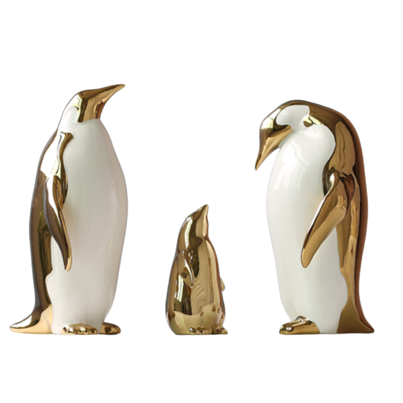 Escultura decorativa Penguim - em cerâmica