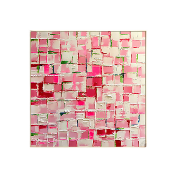 Tela Pink Mosaico - Pintada a mão