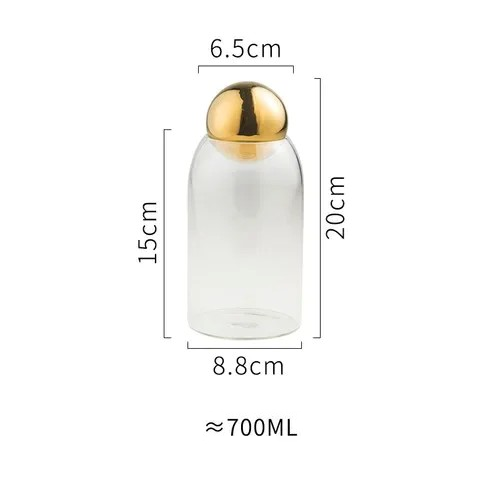 Potes em vidro com tampa cromada - 04 Tamanhos