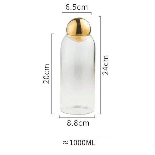 Potes em vidro com tampa cromada - 04 Tamanhos