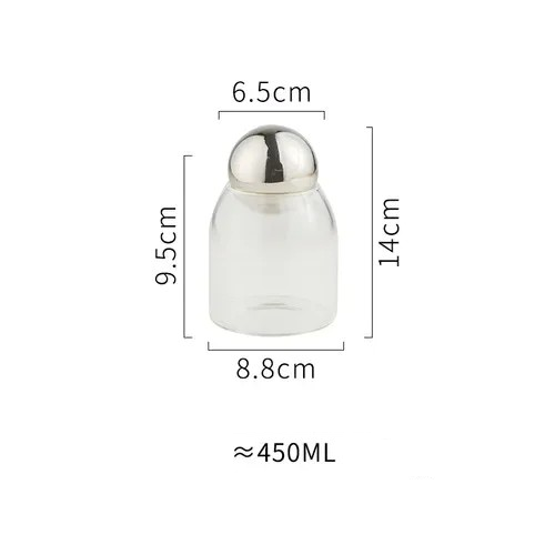 Potes em vidro com tampa cromada - 04 Tamanhos