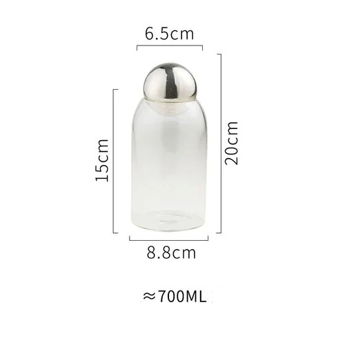 Potes em vidro com tampa cromada - 04 Tamanhos