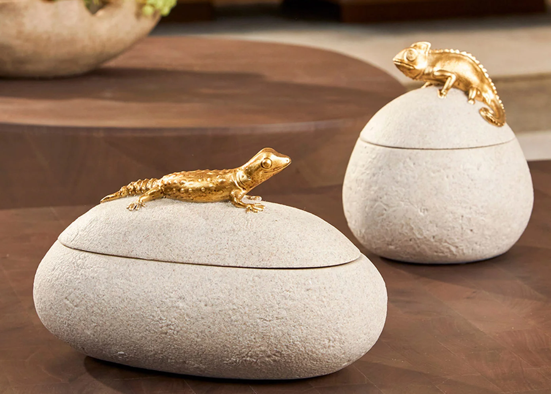 Pote decorativo Lizard - em resina