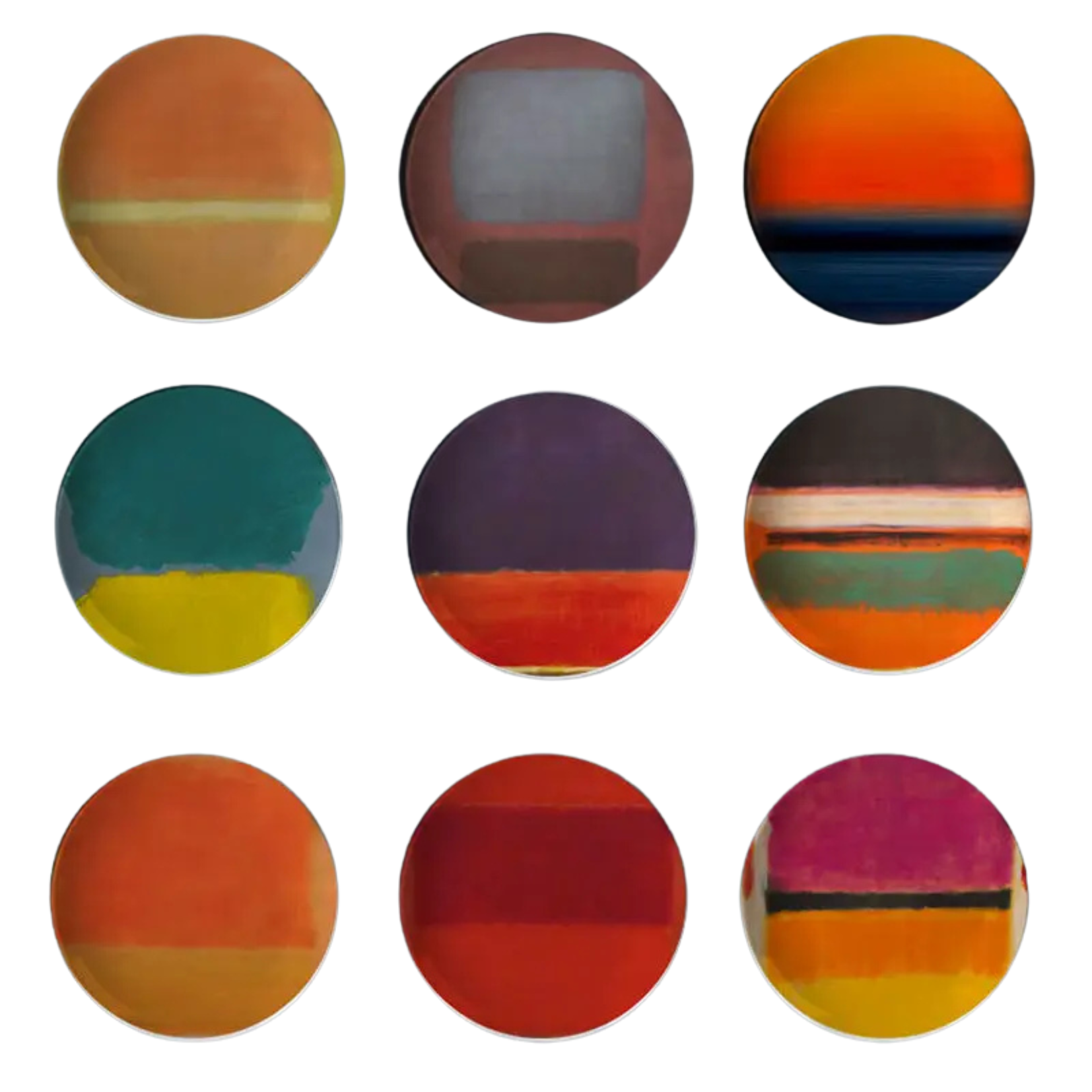 Pratos decorativos Mark Rothko - em cerâmica