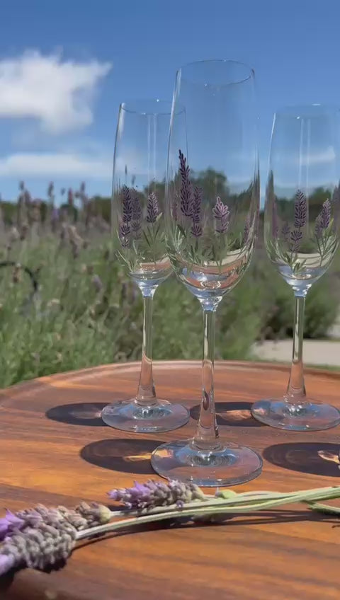 Jogo 6 Taças em cristal Espumante Lavanda - 210ml