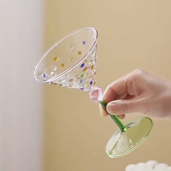 Taças Cocktail em vidro Bolinhas - 02 Cores