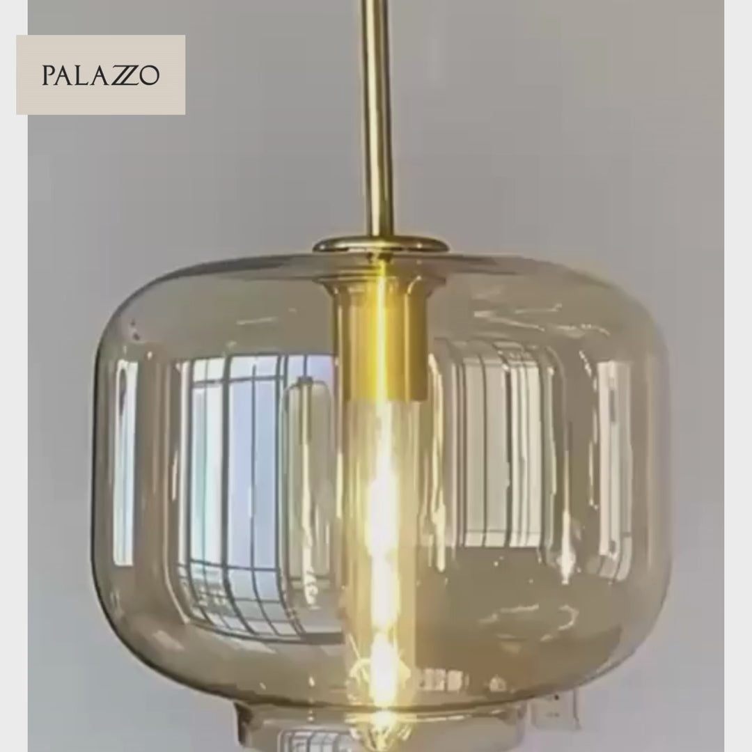 Pendentes Requinte - vidro ambar