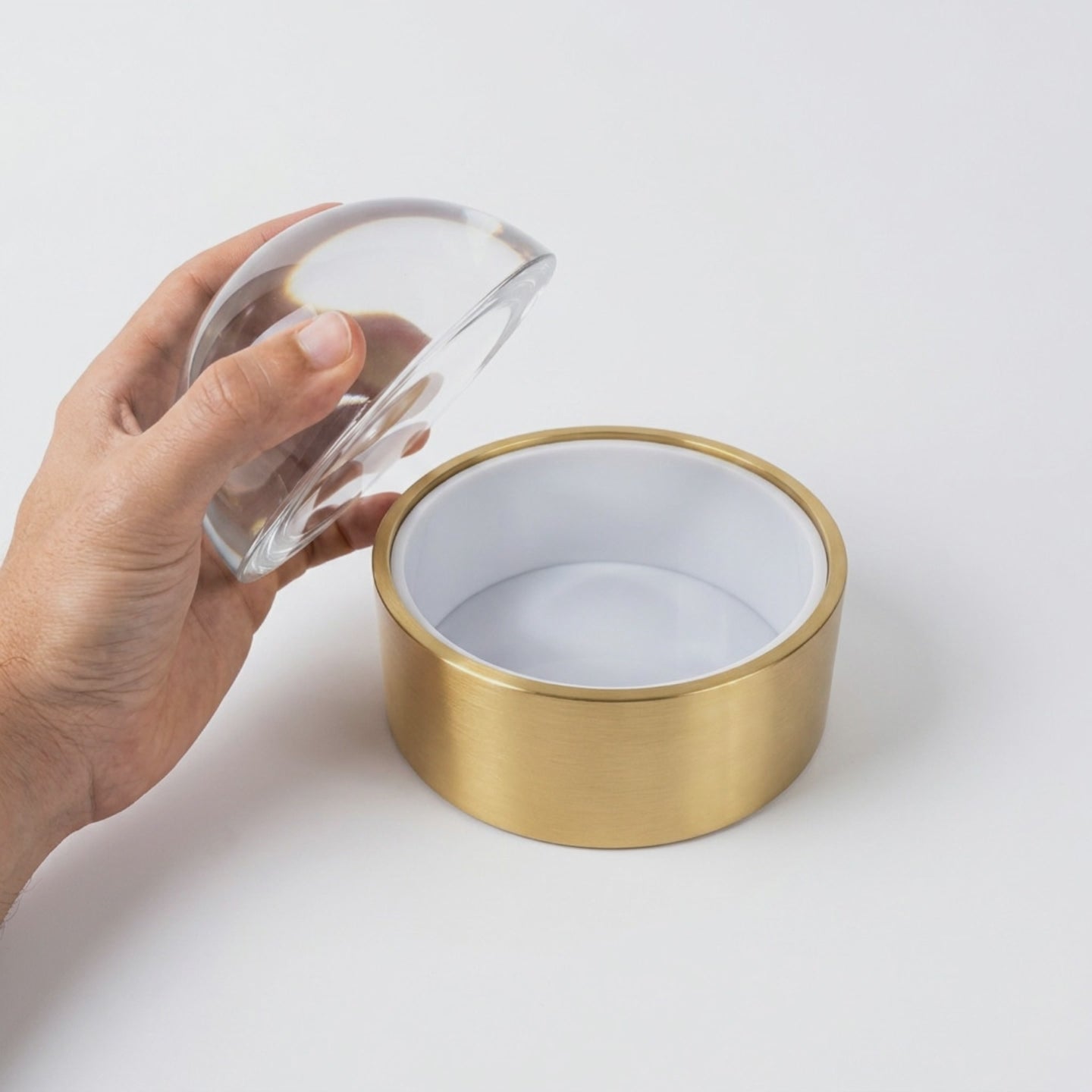 Caixa em metal com Esfera Cristal
