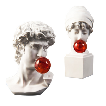 Esculturas Gregas Bubble Red - Design Contemporâneo