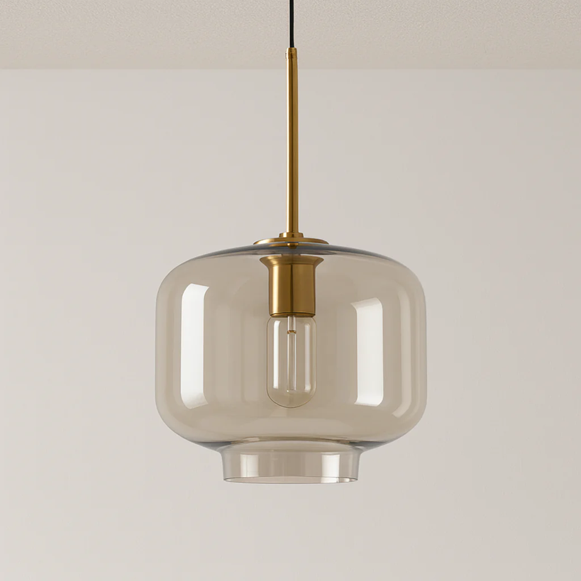 Pendentes Requinte - vidro ambar