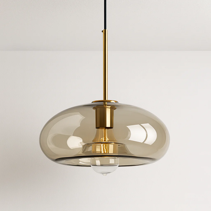 Pendentes Requinte - vidro ambar