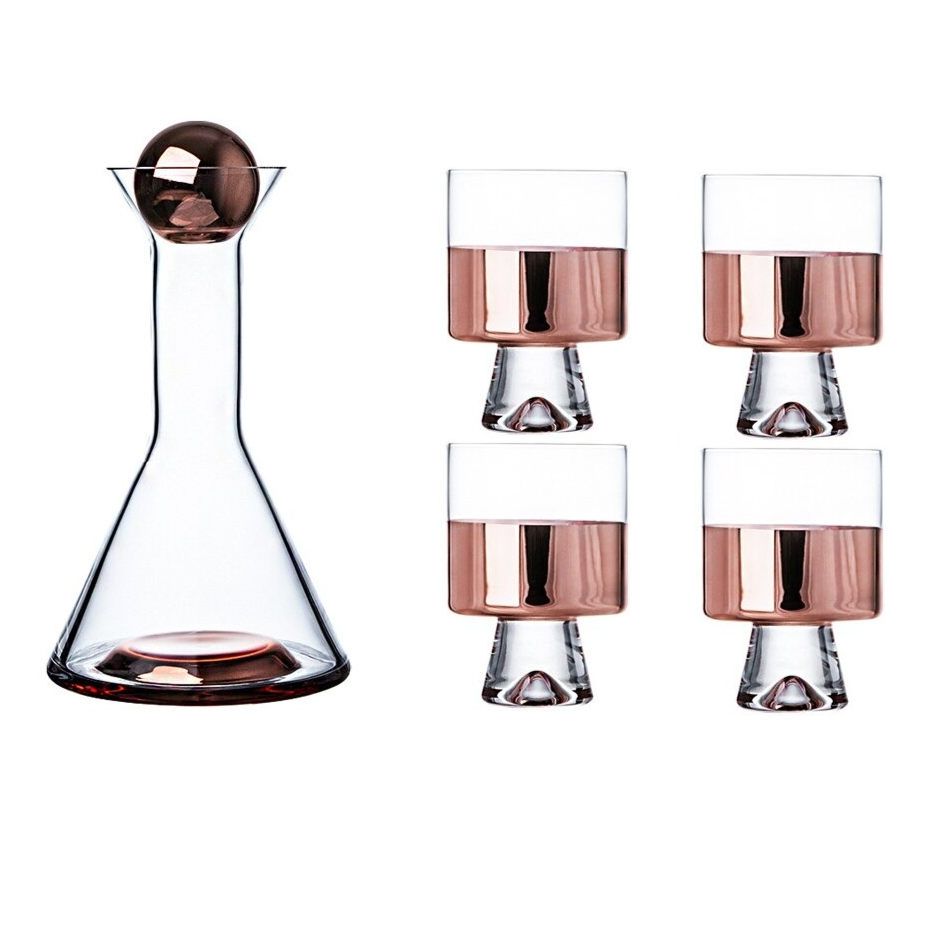 Jarra e Copos Rose Gold - Jogo3,4,5 ou 6pcs