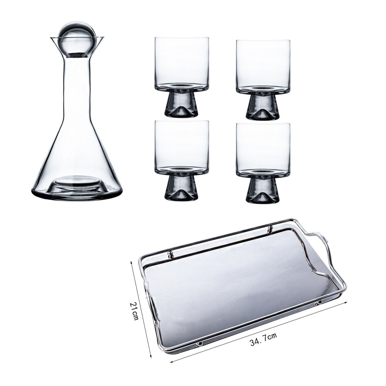 Jarra e Copos Rose Gold - Jogo3,4,5 ou 6pcs