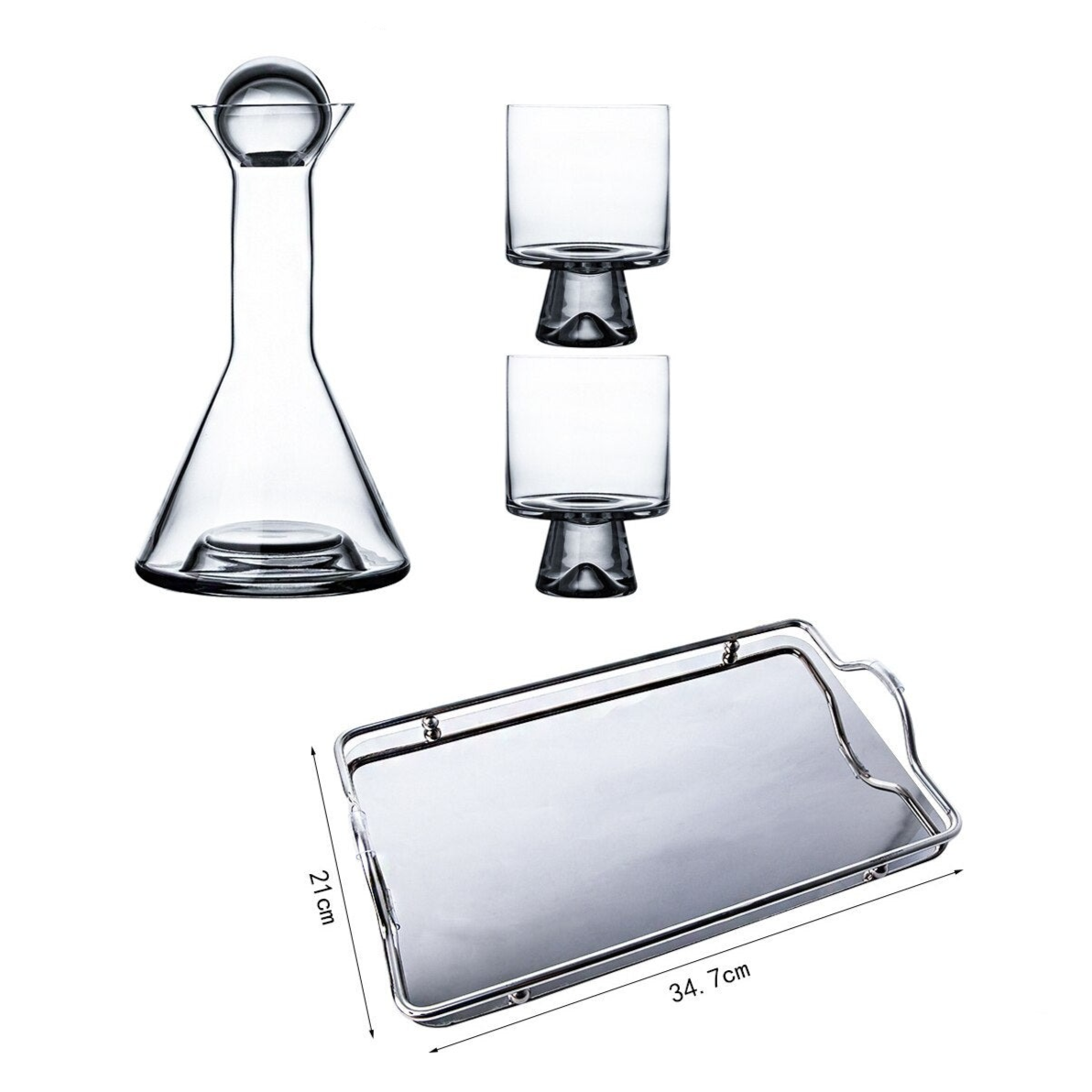 Jarra e Copos Rose Gold - Jogo3,4,5 ou 6pcs