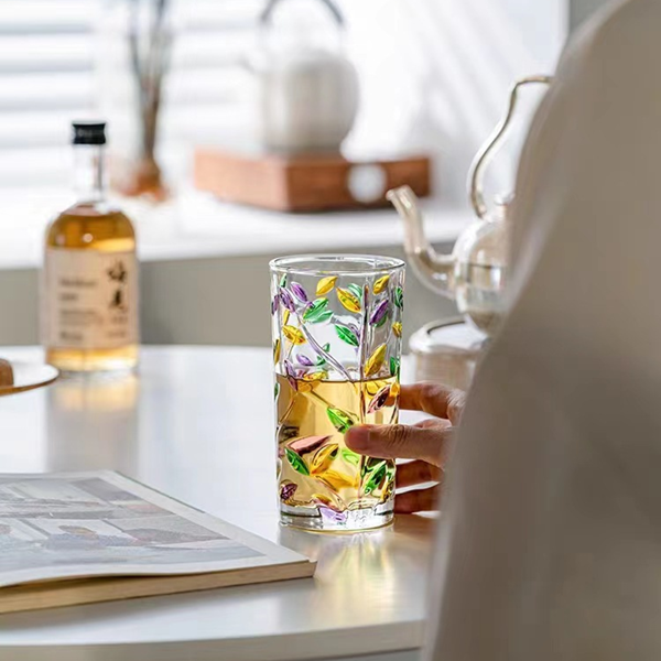 Copo pintado a mão Oliveira - 320ml