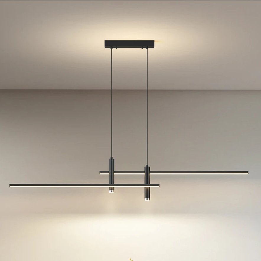 Lustre em led Sydney Preto 100cm - Moderno e elegante