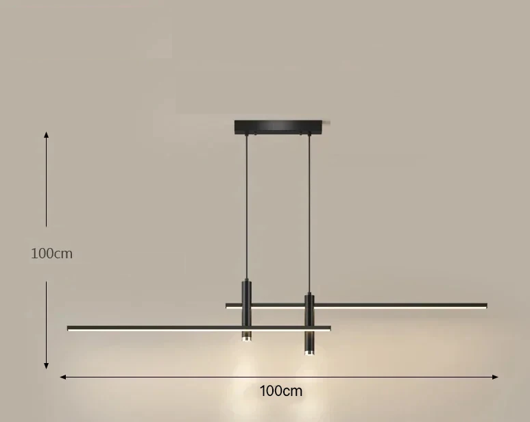 Lustre em led Sydney Preto 100cm - Moderno e elegante