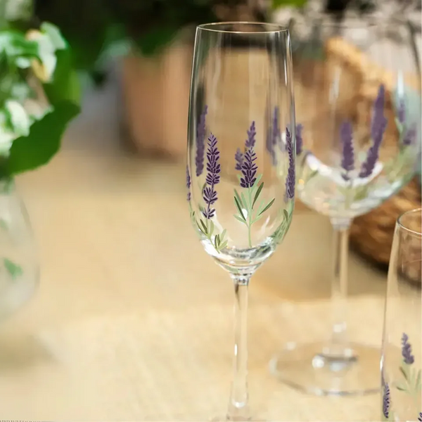 Jogo 6 Taças em cristal Espumante Lavanda - 210ml