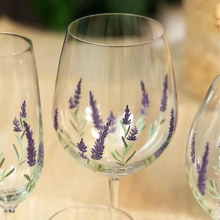 Jogo 6 Taças em cristal Vinho Lavanda - 600ml