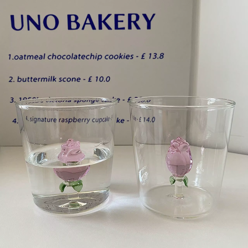 Taças Rosa de vidro - Individual ou Jogo 2pcs