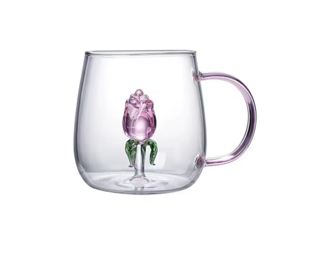 Taças Rosa de vidro - Individual ou Jogo 2pcs