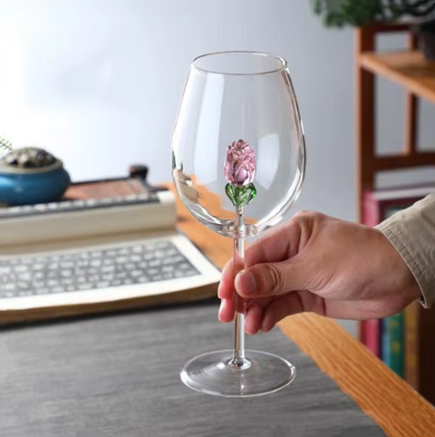 Taças Rosa de vidro - Individual ou Jogo 2pcs